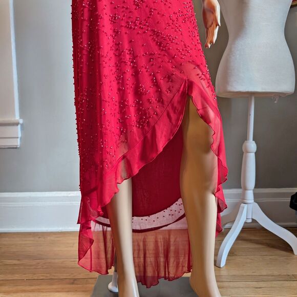 Vintage 90s Masquerade Prom Gown Siren Red Jessica Rabbit Salsa Whimsygoth 11 - Picture 6 of 13